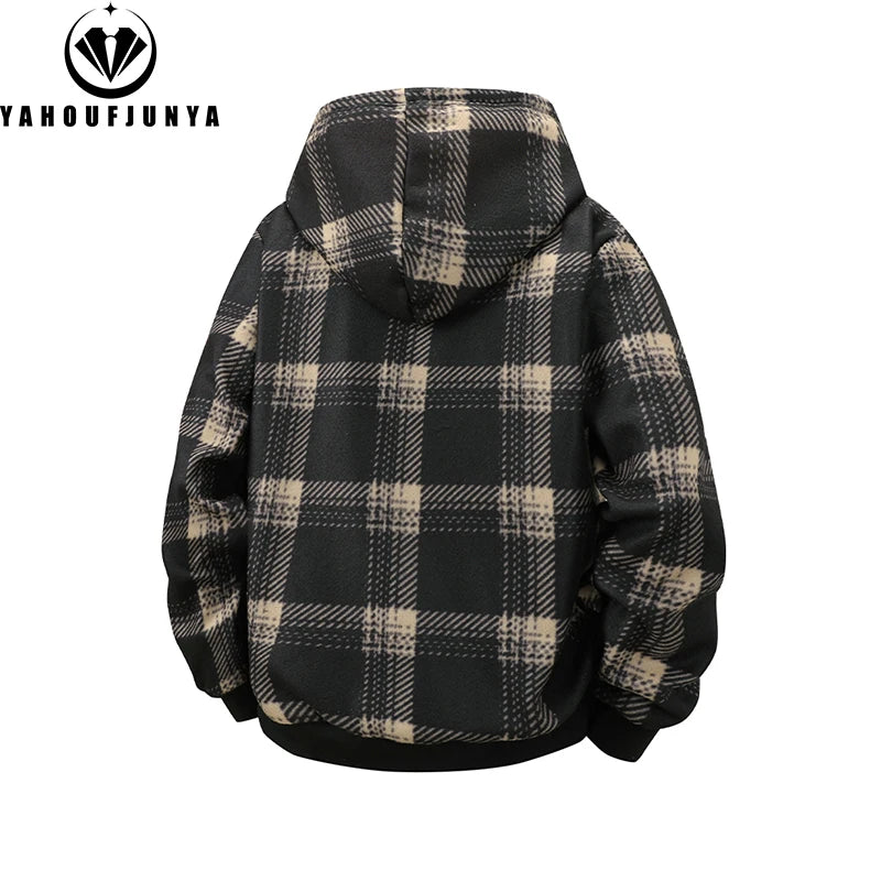 Spring Autumn Men Outdoor Leisure Windbreak Hooded Jacket Men Fleece Warm Solid Color Fashion Brand Jacket Coat Male Clothing