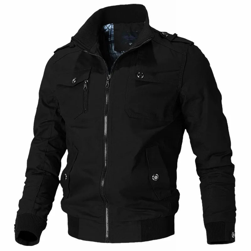 2023 Autumn Mens Bomber Jackets Casual Male Army Military Jackets Mens Cotton Slim Outwear Windbreaker Baseball Coats Clothing