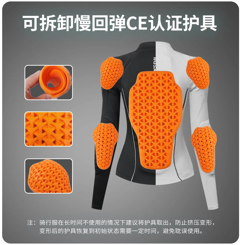 WOSAWE Warm Motorcycle Armor Jacket For Women Anti Fall Motorcycle Soft Armor Winter Motorbike Riding Protective Jacket