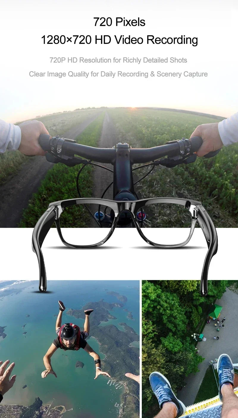 Lenovo AI Smart Glasses 800W Anti Shake HD Camera Video Recording Languages Translation Sunglasses BluetoothMusic Play Man Women