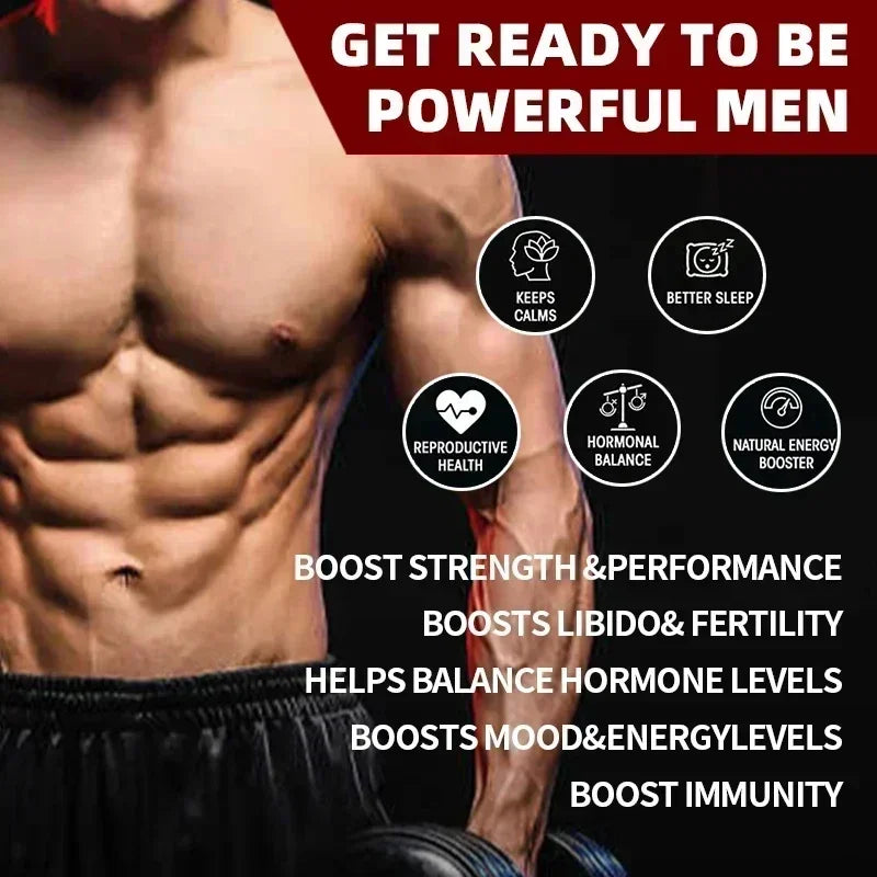 Black Maca Root, Ashwagandha, Panax Ginseng, Fenugreek Capsules, Male Enhancing Supplement Natural 4-in-1 Organic Original