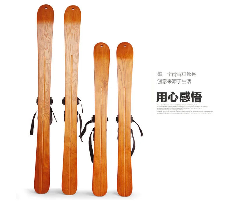 스키 Skis Manchurian Ash Wooden Snowboard Double Board Adults and Children Universal Snowboard Set Window Display лыжи горные
