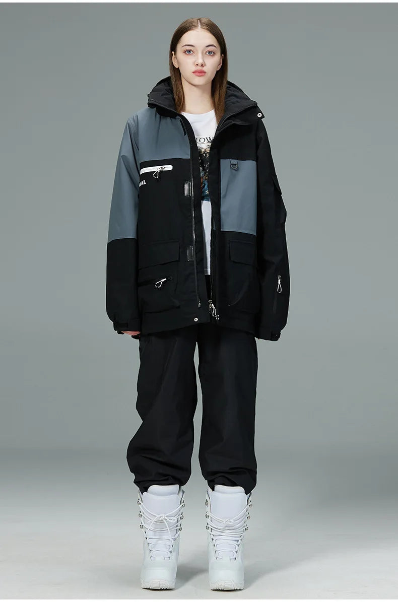 New Men Women Skiing and Snowboard Overalls Ski Suit Winter Thermal Waterproof Windproof Mountain Snowsuit Jacket and Pants Set