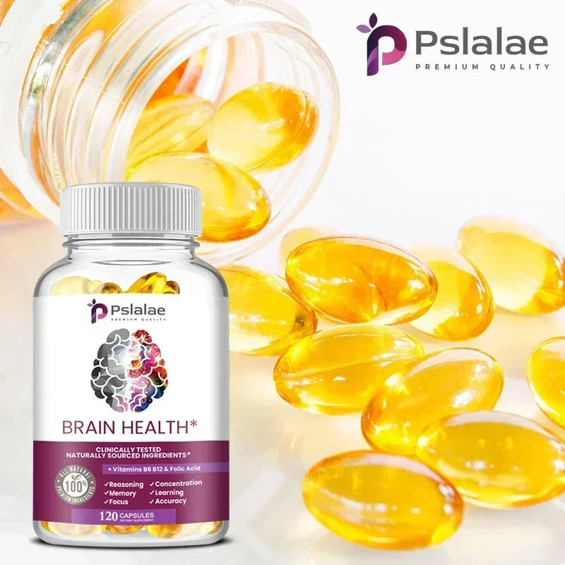 Brain Health Capsules - Supports Brain Health, Enhances Memory & Concentration, Improves Mental Clarity, Vegetarian, Gluten-free