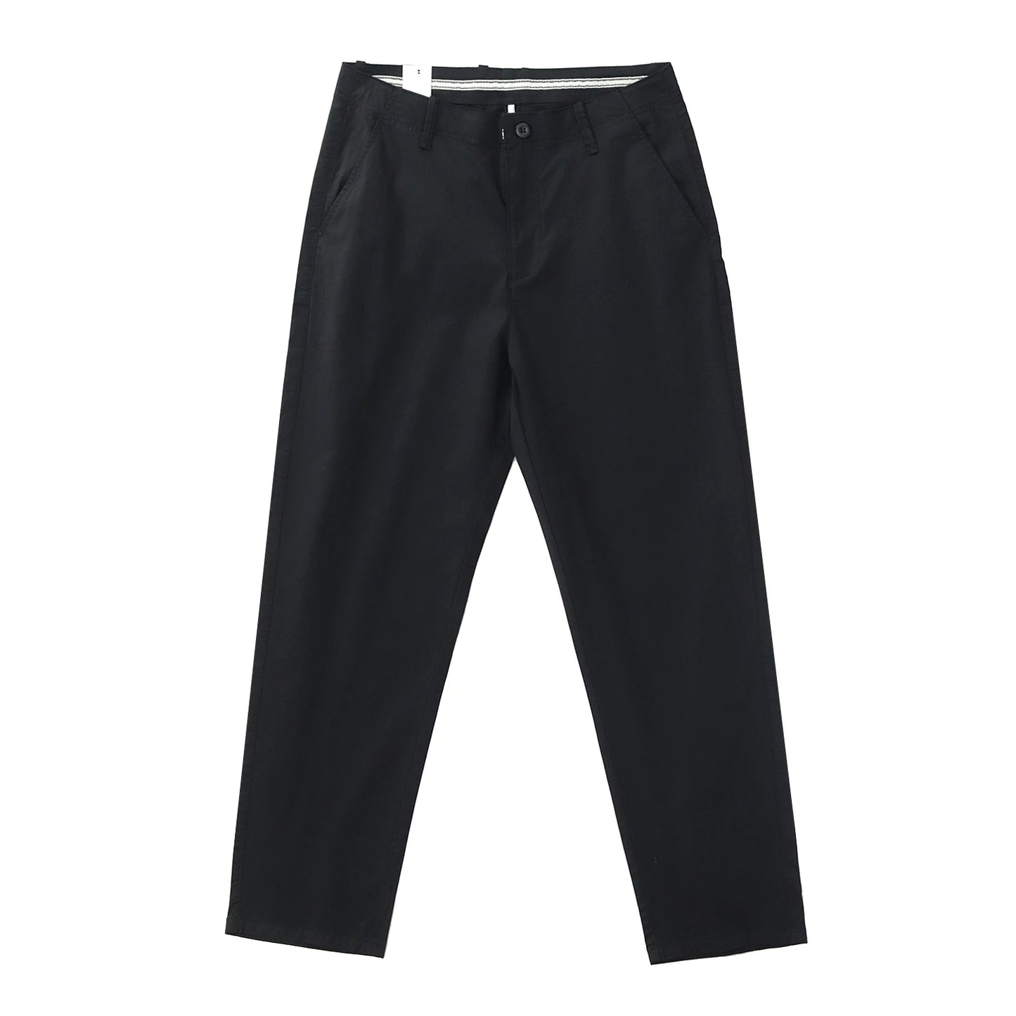 Summer thin straight leg pants American retro Chino simple beige white elastic black casual pants men