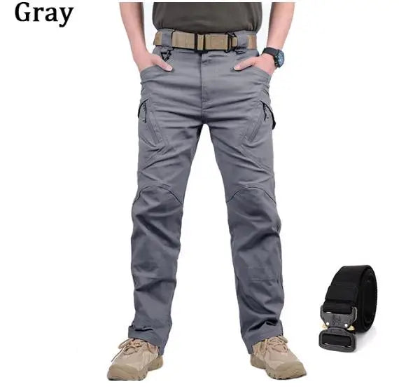 Mens Waterproof Cargo Pants Elastic Multiple Pocket SWAT Combat Trousers Outdoor Joggers Pant Tactical Hiking Hunting Pants Men