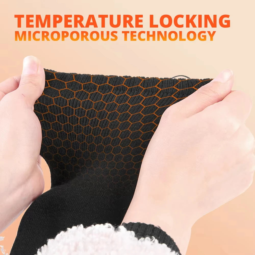 Heated Socks Winter Rechargeable 5000mah Electric Heated Skiing Socks Women Men Outdoor Skiing Socks Sports Foot Warm Equipment
