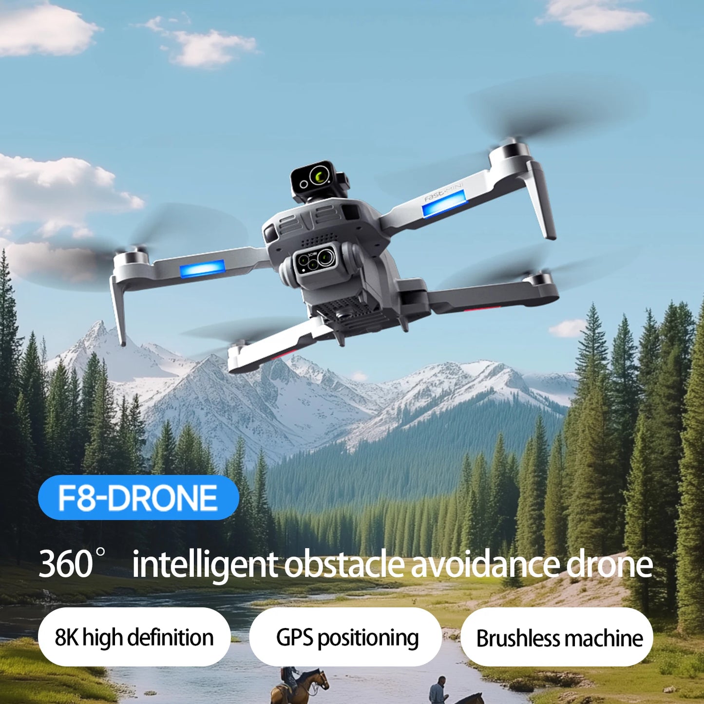 F8 MAX GPS Drone Professional 8K Camera 6K 5G WIFI FPV Drone Avoiding Obstacle with Large Screen Remote Control Quadcopter Toys