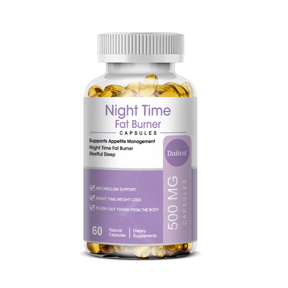 Nighttime Fat Burner, Boosts Metabolism, Weight Management, Improves Sleep - 500 Mg Serving, 120 Capsules