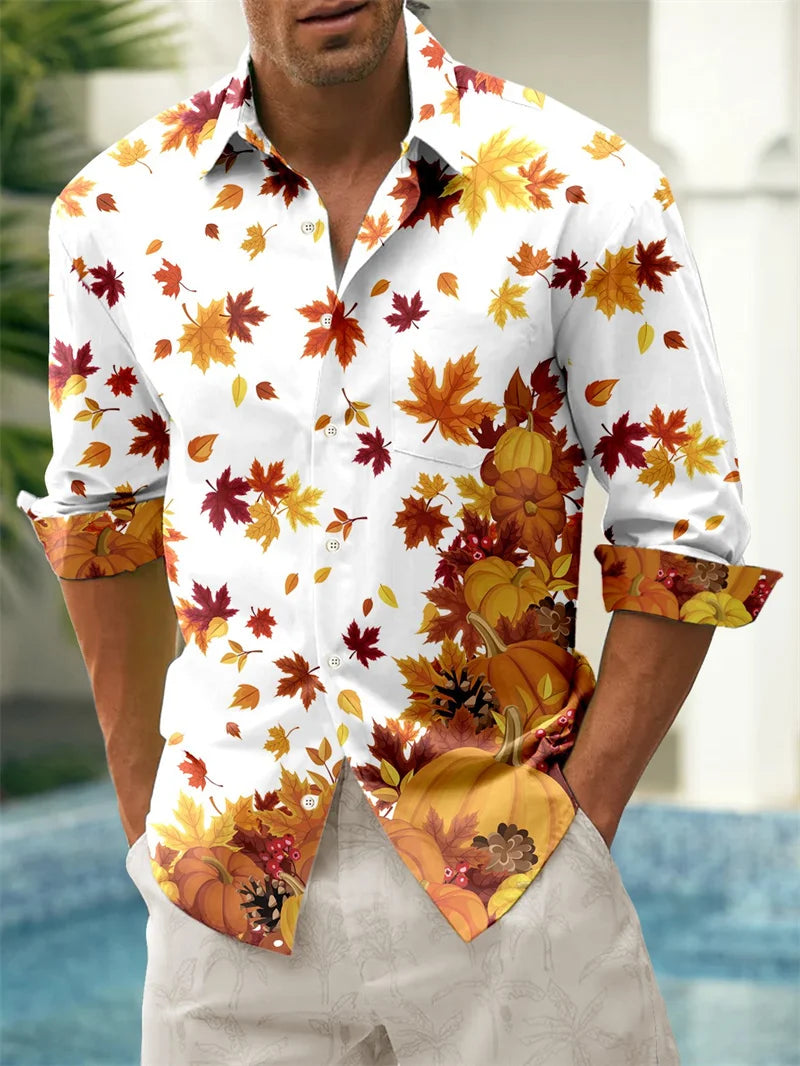 Men's casual outdoor street long sleeved 3D shirt, soft and comfortable, new three-dimensional fashion
