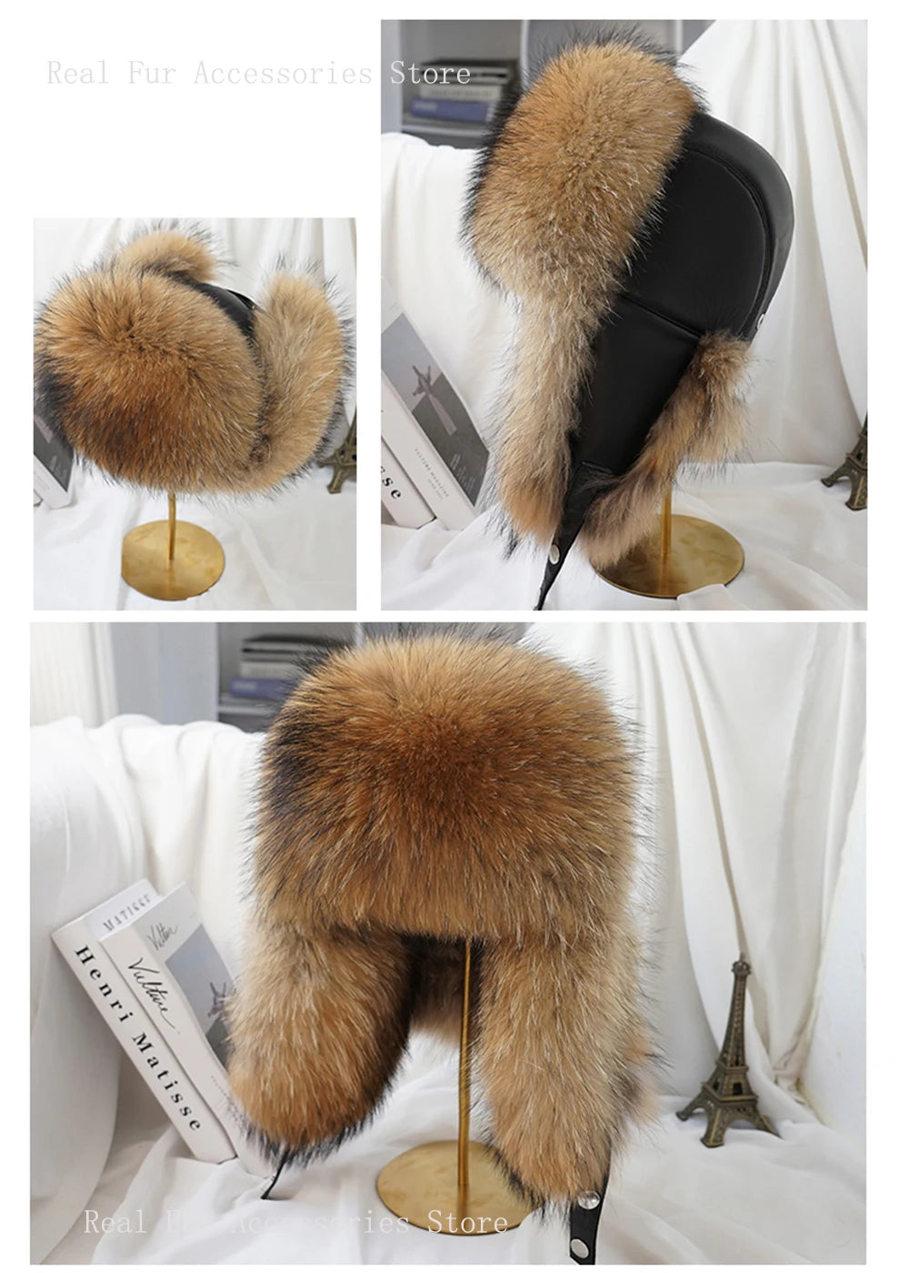 Hot high-end luxury fur hat Men's fox fur hat Lei Feng cap ear cap fur necessary hat Real fur hat 100% Sheepskin top fox hat