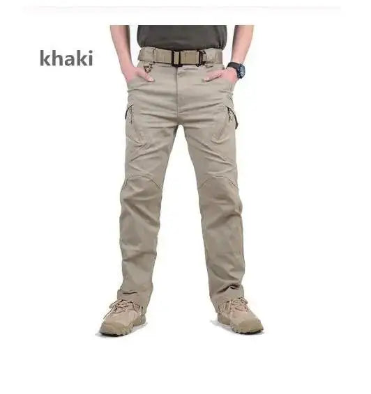 Mens Waterproof Cargo Pants Elastic Multiple Pocket SWAT Combat Trousers Outdoor Joggers Pant Tactical Hiking Hunting Pants Men