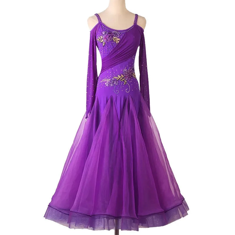 Modern Dance Competition Ballroom Dress Dancewear Womens Waltz Suit Carnival Urban Costumes Practice Wear Girls Fashion Clothing