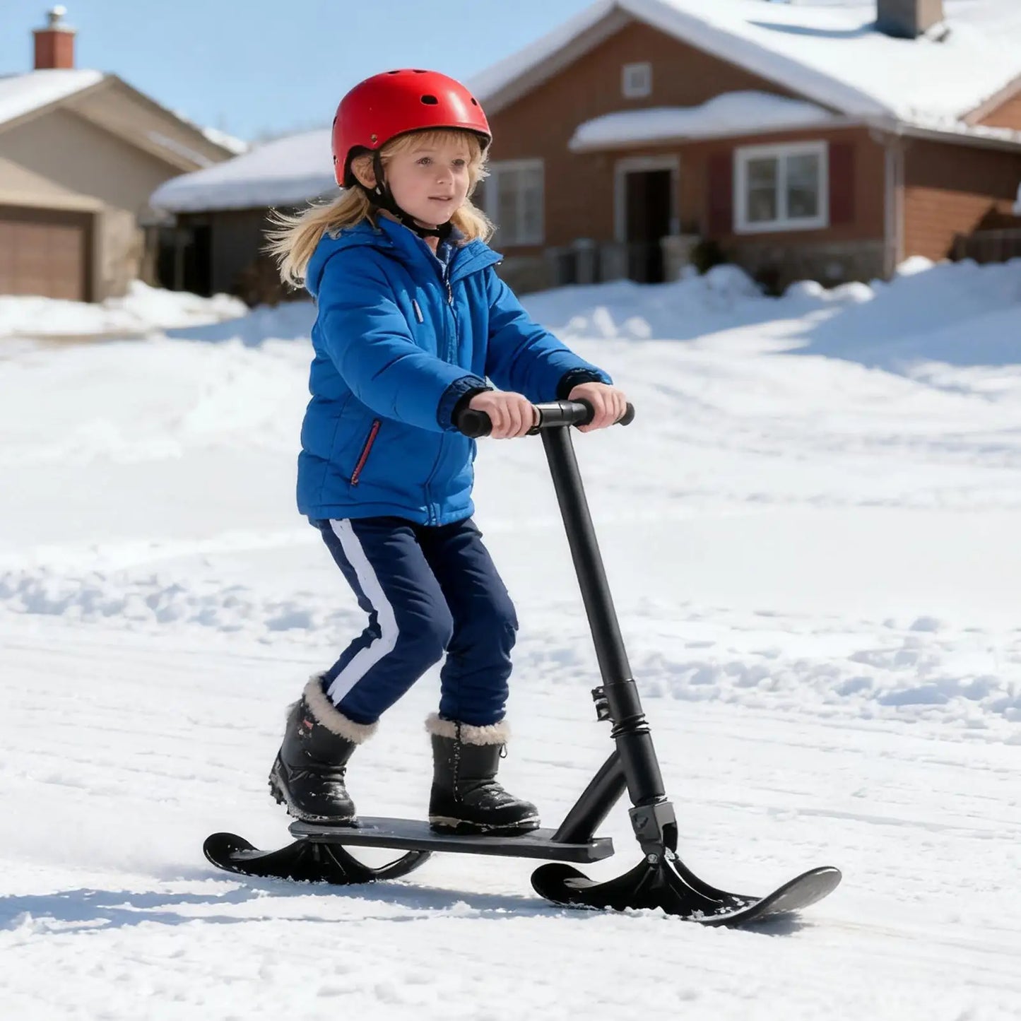 All-Terrain Snow Sled Conversion Kit, Lightweight Ergonomic Skis for Sand Grass Gravel, Year-Round Fun for Park Beach Outdoor