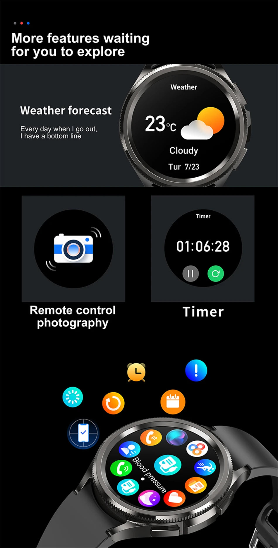 New Smartwatch Men GPS NFC Health Monitoring Heart Rate Blood Oxygen AI Voice Assistant Bluetooth Call Smart Watch 6 Classics