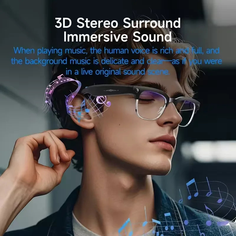 New 4K HD AI Smart Glasses 800w Pixel Multifunctional Camera Ultra Bluetooth Call Voice Assistant Music Player Smart Translation