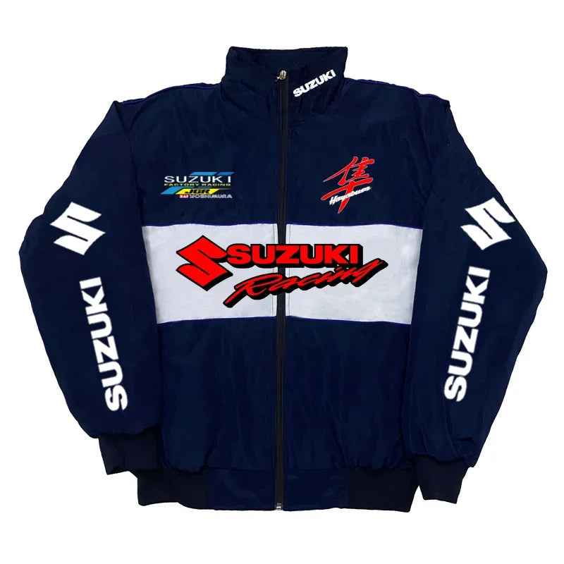 Suzuki Autumn/Winter 2025 Stand-Up Collar Jacket For Men, Sports Motorcycle Jacket, Warm Cotton-Padded Jacket, Windproof Coat