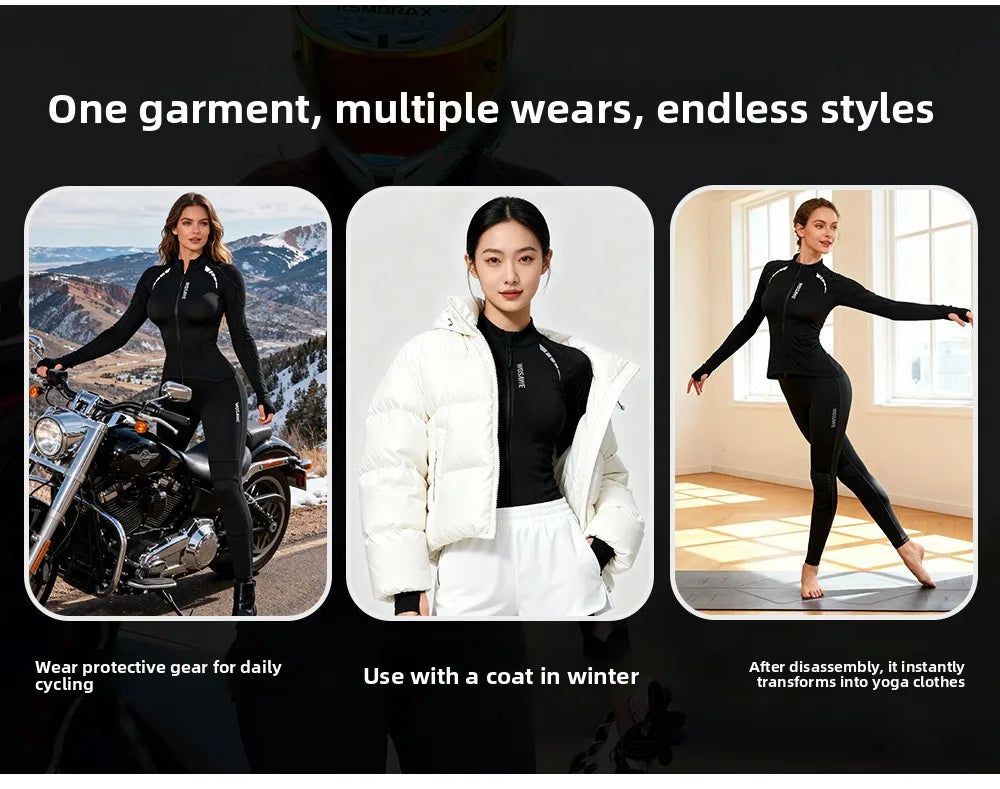 WOSAWE Woman Motorcycle Winter Jacket Thermal Windproof Clothing Body Riding Safety Coat Built-in Protective Pads and Warm