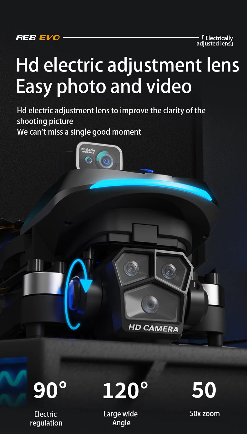 AE8 EVO GPS Drone 4K Professional HD Dual Camera With Screen 5G WIFI 360°Obstacle Avoidance Brushless Rc Quadcopter FPV Drones