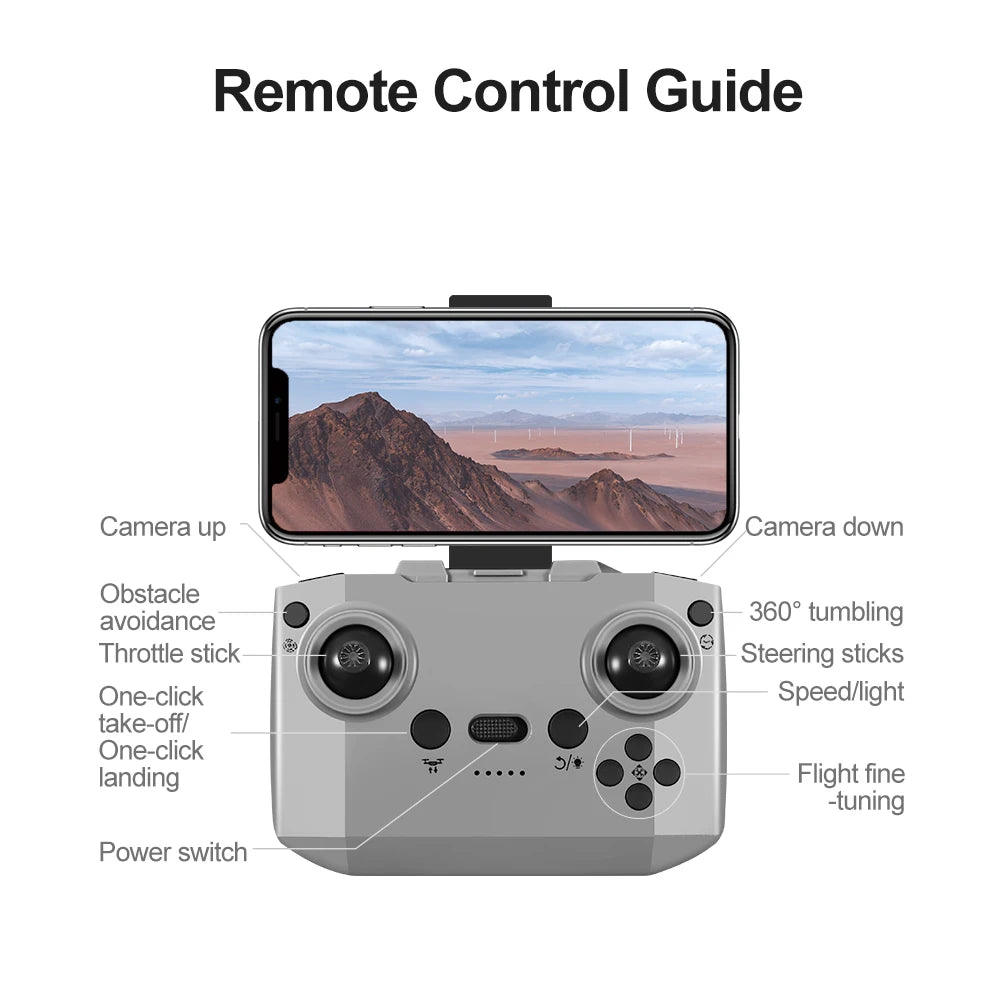 V66 Mini Drone 4K Profesional Dual Camera Headless Mode Obstacle Avoidance WiFi FPV Dron 360° Flip RC Quadcopter Toys for Kids