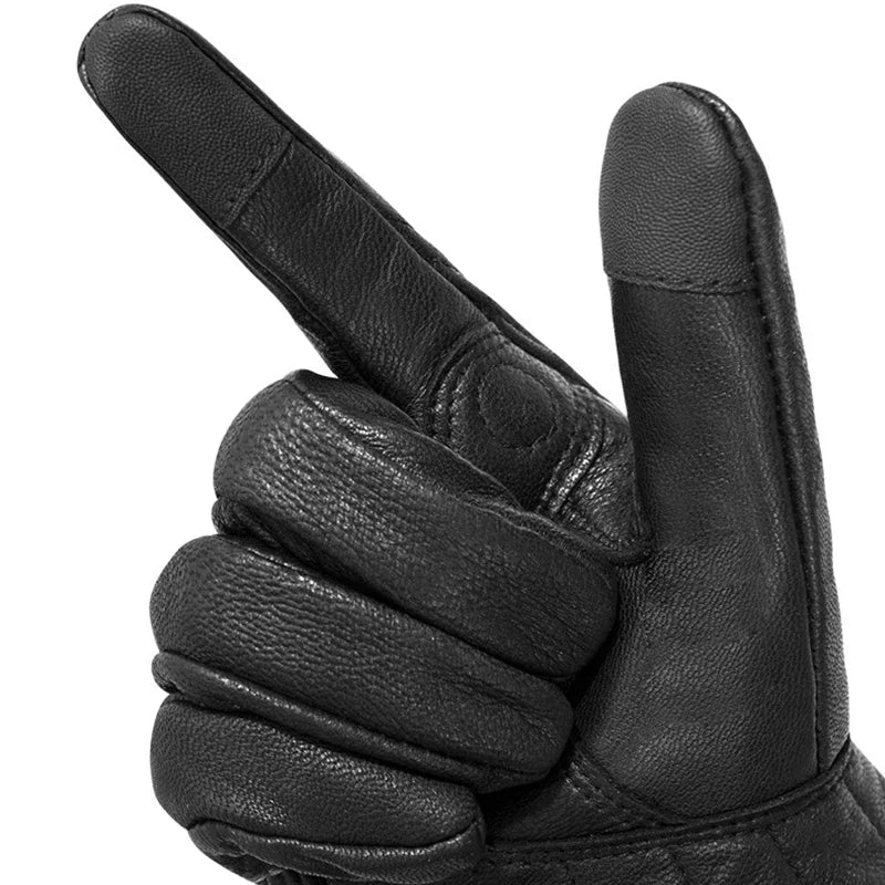 Mens Women 4 Season Driving Supertech Black/White Motorcycle Leather Gloves Racing Glove Motorbike Cowhide Race Bike Knight