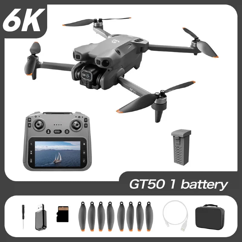 Original GT50 Drone Dual Camera 5G 8K Aerial Aircraft Obstacle Avoidance UAV Fixed GPS Remote Control  Foldable Quadcopter Gifts