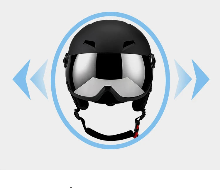 Eastinear Ski Helmet Ski Goggles Helmet Integrated Warm and Anti-collision Outdoor Ski Safety Equipment for Adults and Children