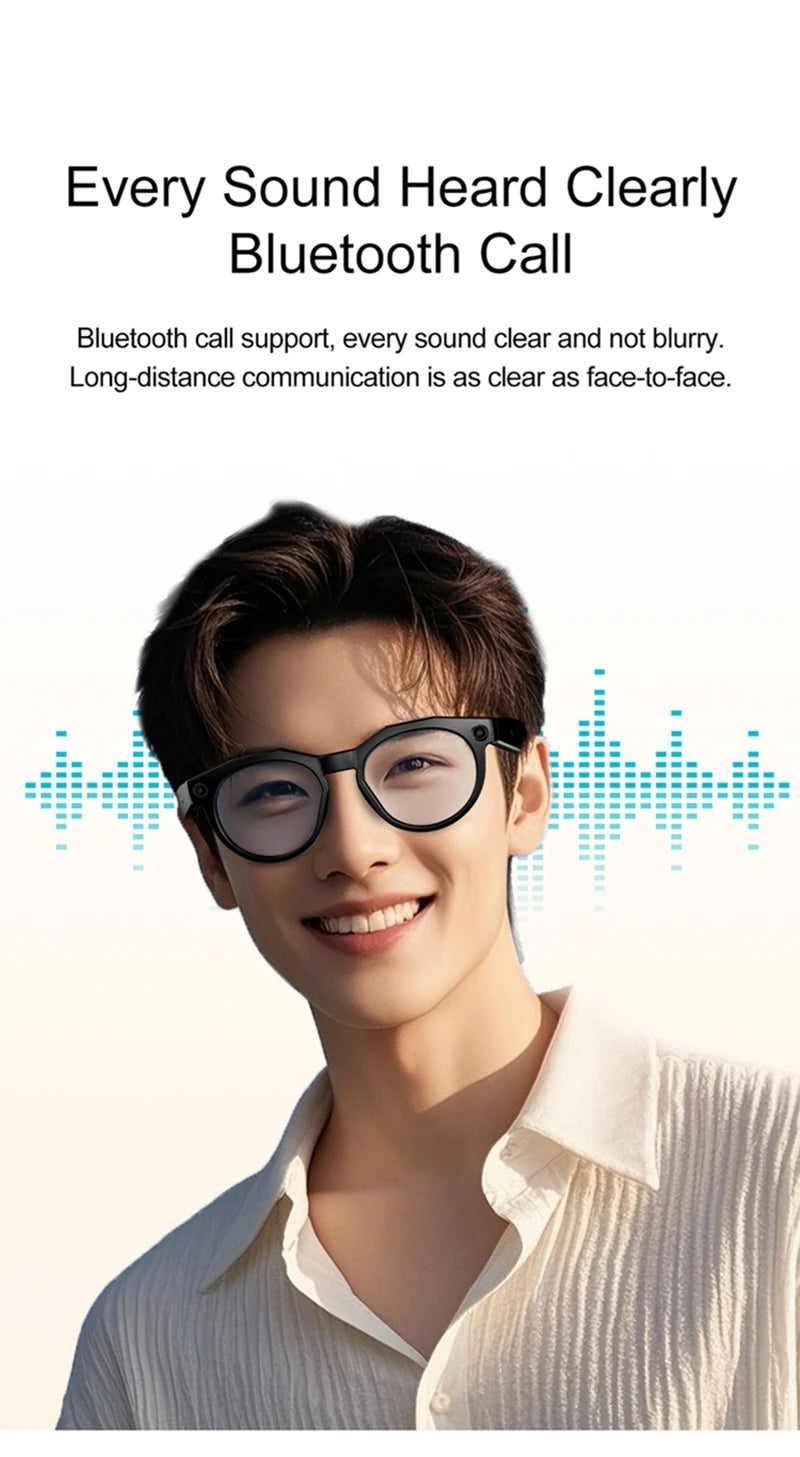 Lenovo 8K HD Smart Glasses Bluetooth music listening Voice Assistant Control 800MP Camera Bluetooth Call Translation Sunglasses