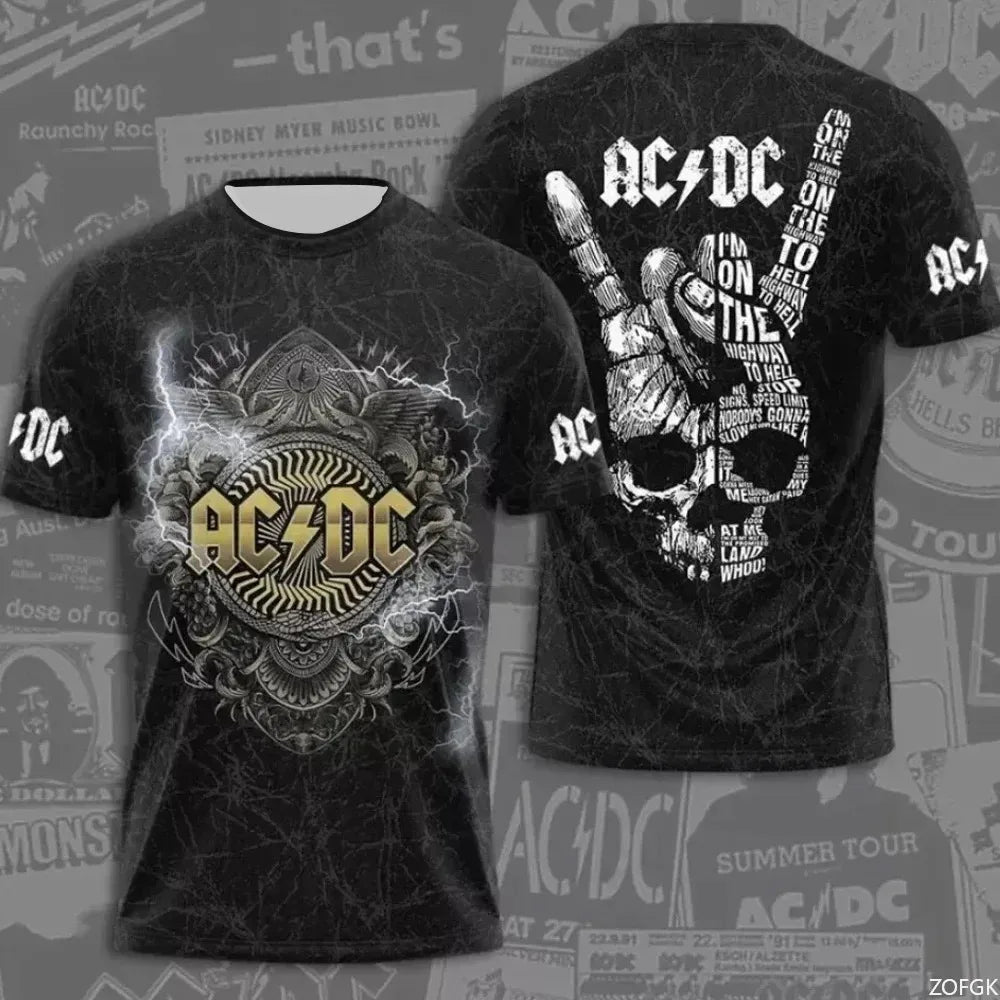 2025 Rock Band T-shirt 3D Printed Quick Drying Sports Breathable Men's Round Neck T-shirt