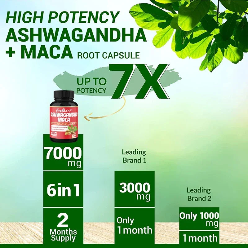 Ashwagandha and Maca Supplements - Male Supplements, Stamina & endurance, Supports Reproductive Health