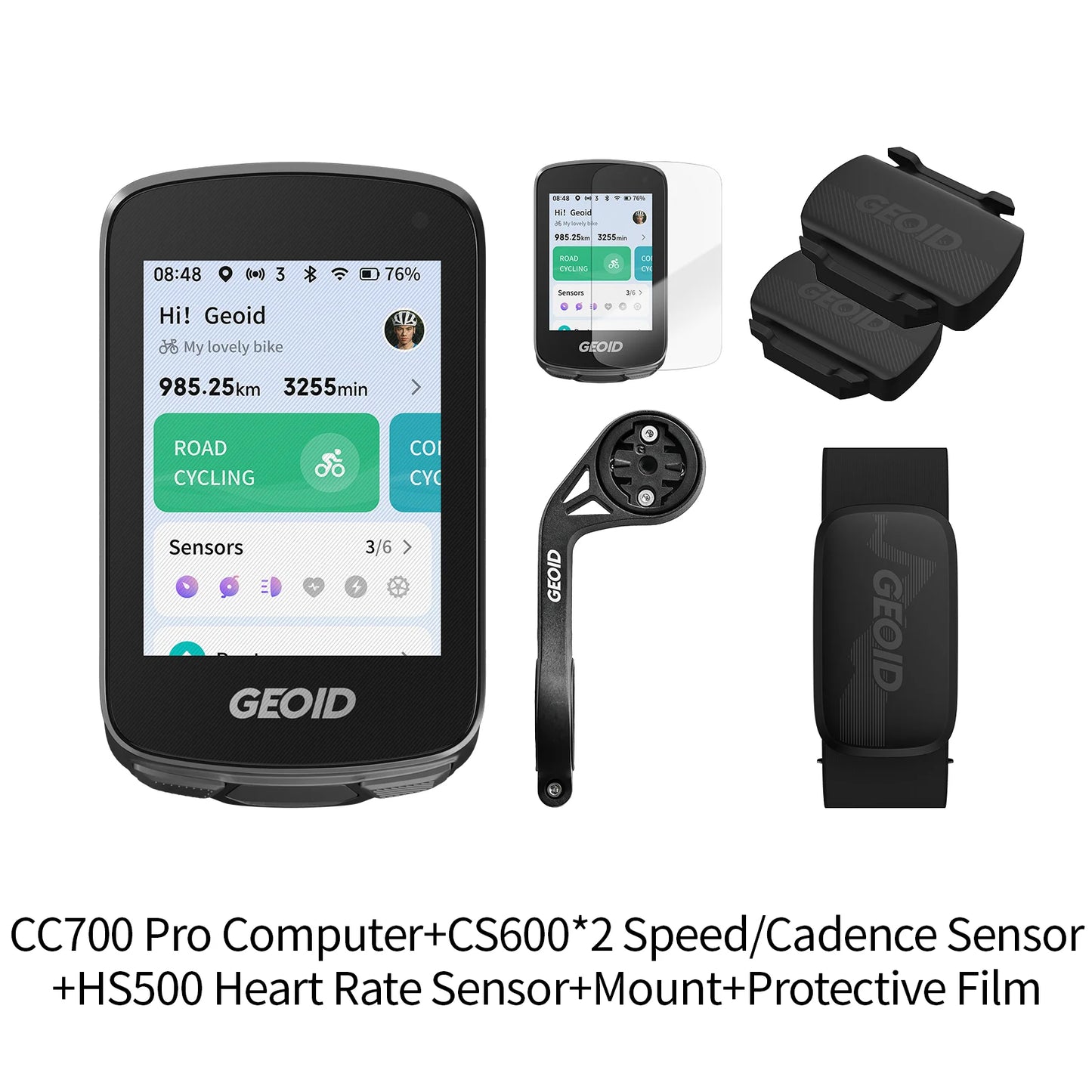 GEOID CC700 Pro Bicycle Computer GPS 2.8-Inch Touchscreen Bike Speedometer Global Map Navigation Cycling Odometer for Strava