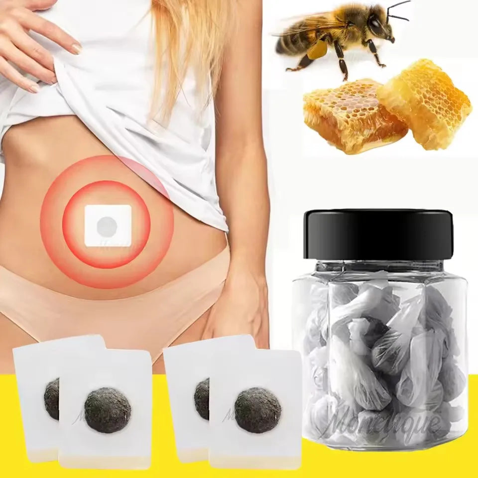 30PCS Belly Body Shaping Pill and 30PCS Mugwort Navel Sticker Lymphatic Patches Improve Stomach for Female Male Reduce Swelling