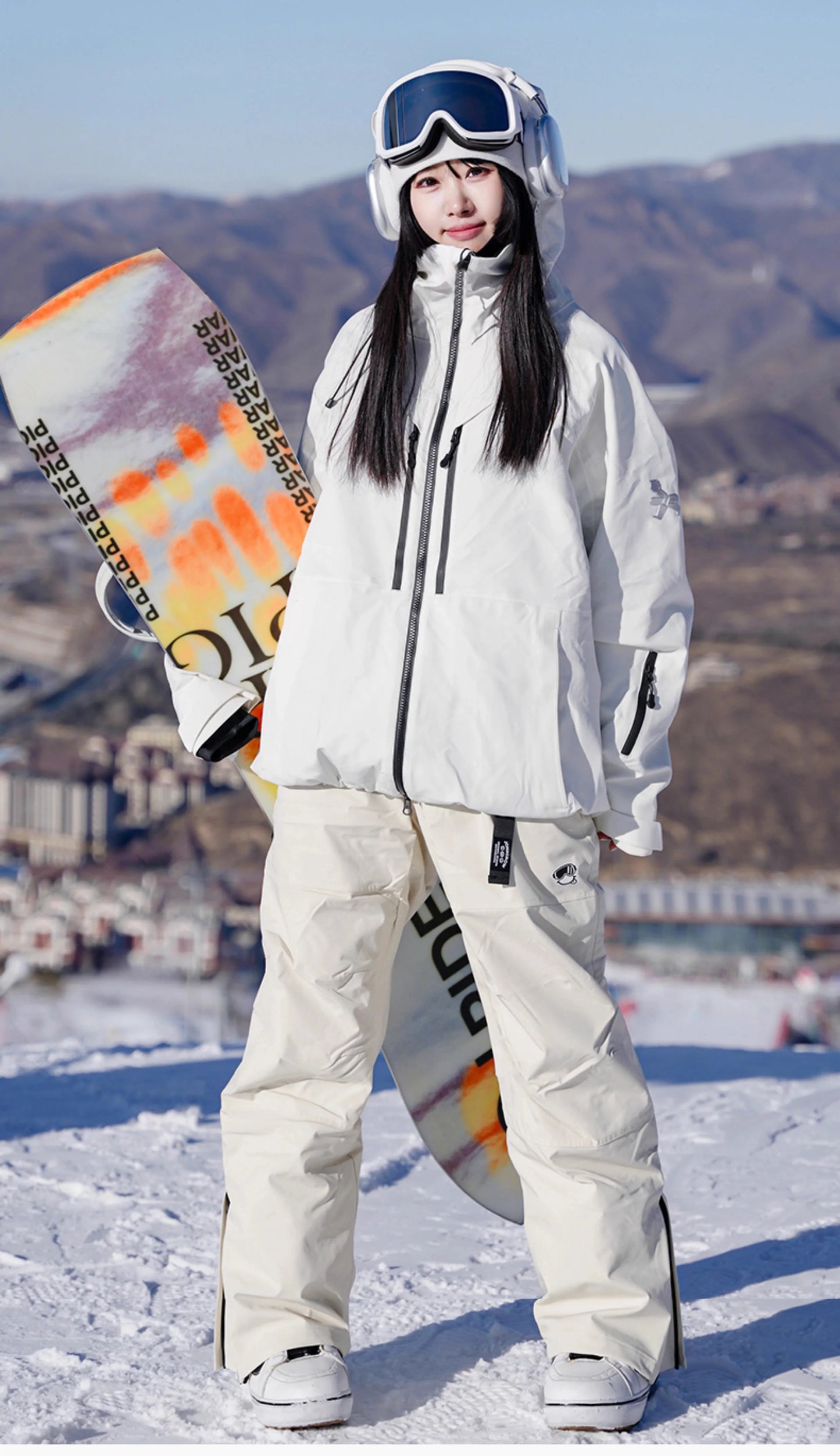 John Snow 2025 Unisex 3L Snow Pants Waterproof Windproof Insulated Cargo Wide-Leg Ski Pants for Men & Women Outdoor Snow Sports