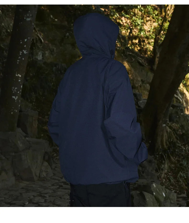 Gorpcore Waterproof Jacket Mens Couple's Ski Oversized Zipper Pocket Windbreaker Autumn High Quality Travel Camping Hooded Coats