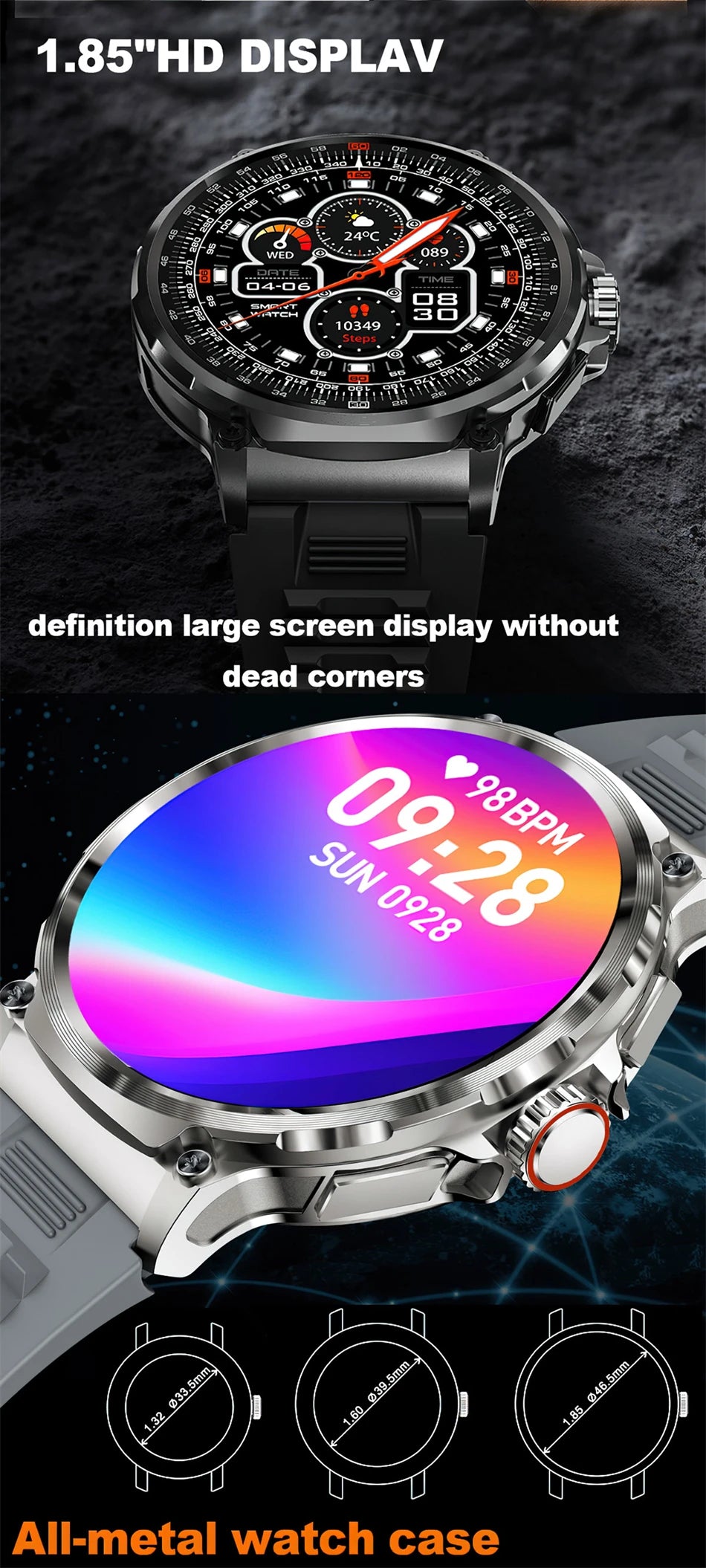 2026 New Men GPS Track Smart Watch 1.85 Inch Ultra HD AMOLED Screen 710 Mah Battery Bluetooth Call Smartwatch For Android IOS