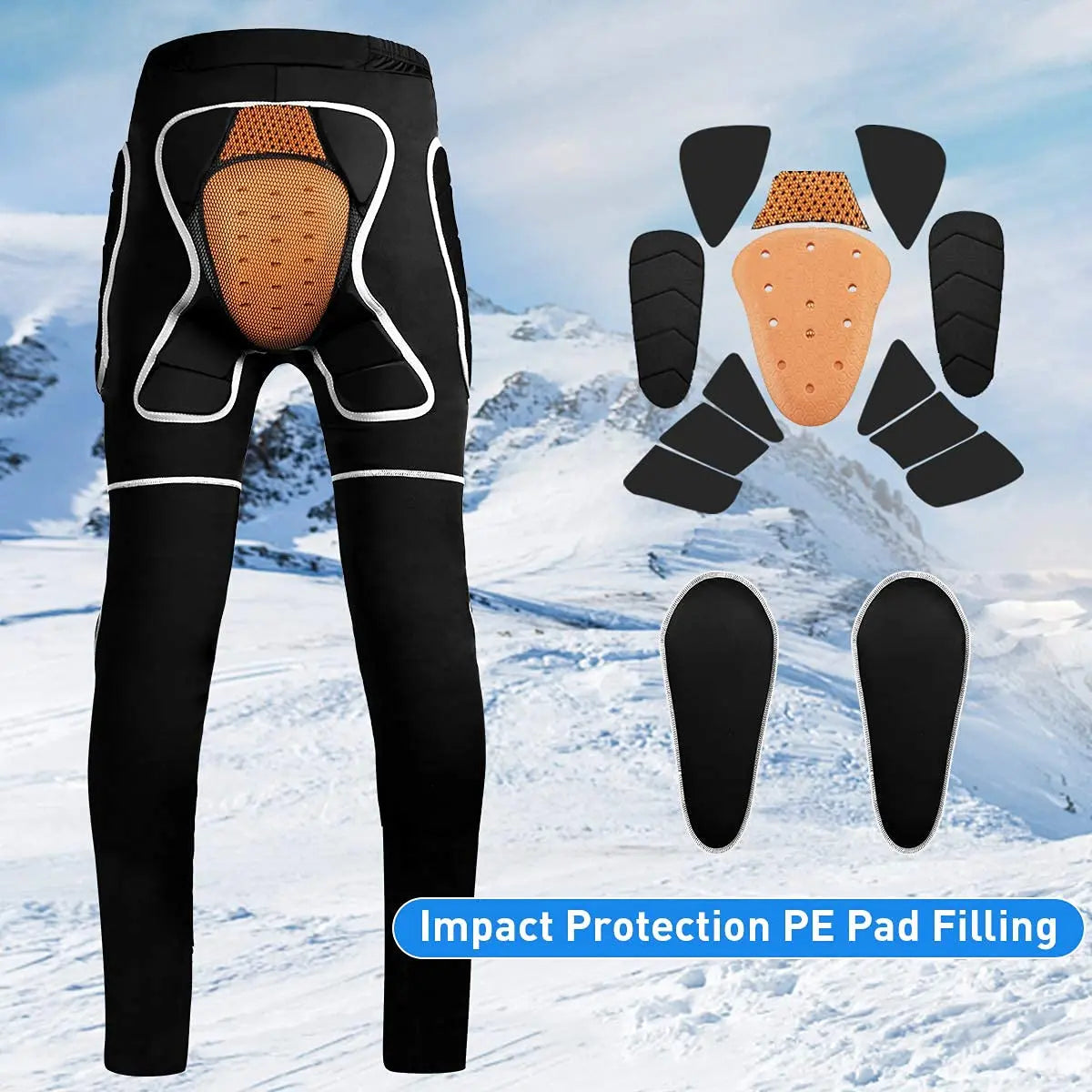 EVA Ski Padded Pants Knee Hip Pads Skiing Protection Pad Pants Women Man Winter Pants for Snowboard Motorcycle Skating