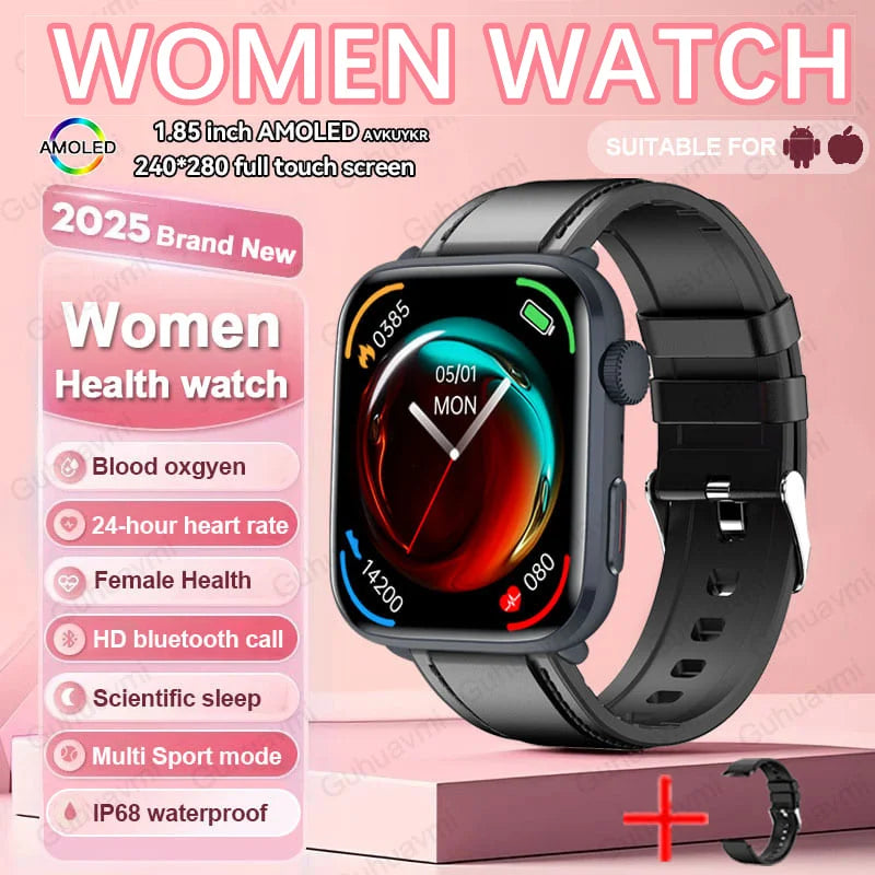 2025 New Women Men AI Smart Diagnosis Watch HRV+PPG Blood Pressure Heart Rate Health Monitor IP68 NFC Fashion Sports Smartwatchs