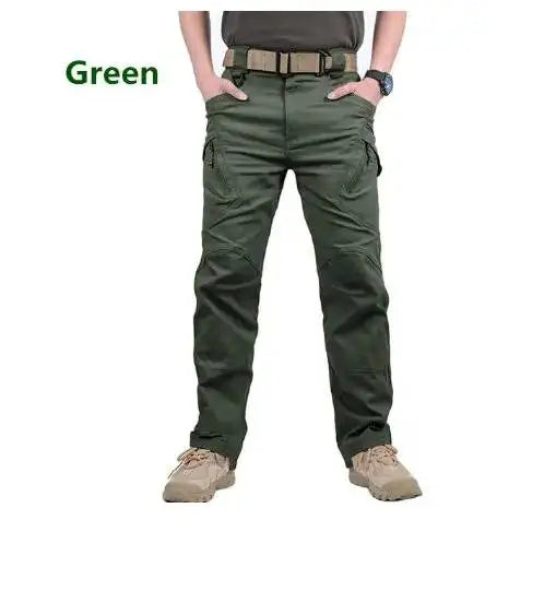 Mens Waterproof Cargo Pants Elastic Multiple Pocket SWAT Combat Trousers Outdoor Joggers Pant Tactical Hiking Hunting Pants Men