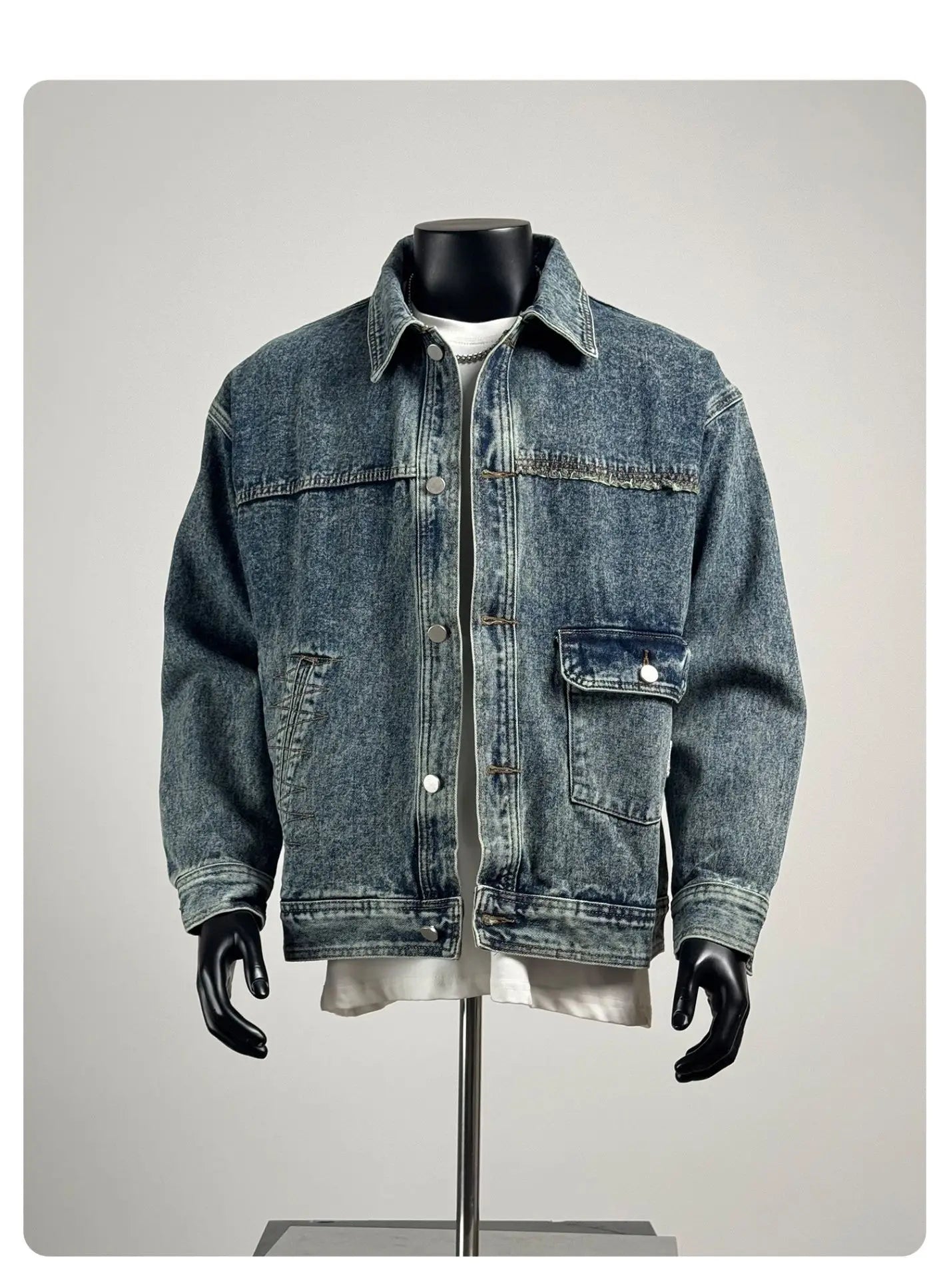 Loose Casual Men's Denim Jaet Spring Autumn New Sle Trendy Outerwear Workwear Classic Waed Cotton Polyester Blend