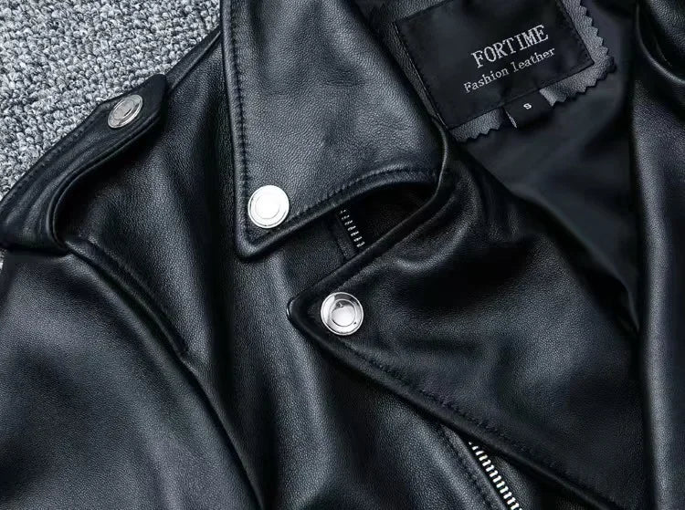 Men's Slim Fit PU Leather Jacket Fashionable Motorcycle Style Spring Autumn Korean Version Casual Outerwear Male Biker Coat