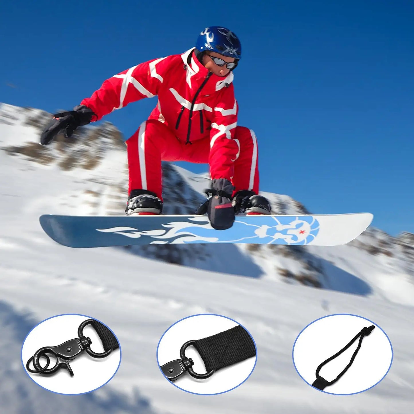 Snowboard Safety Strap 2-Pieces Ski Protection Replacement Rope Snowboarding Security Supplies for Men Women Adults Hobbyists
