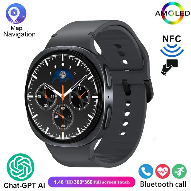 2026 New Men Watch 8 GPS Smart Watch 1.46inch AMOLED Health Sports Tracker Heart Rate NFC Bluetooth Call Waterproof Smartwatch
