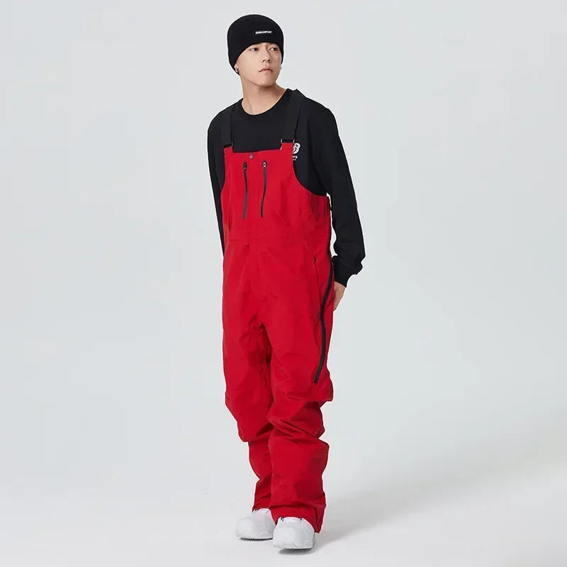 New 2025 Outdoor Winter Ski Pants for Women Men Waterproof Thermal Skiing Overalls Thickened Windproof Snowboard Straps Trousers