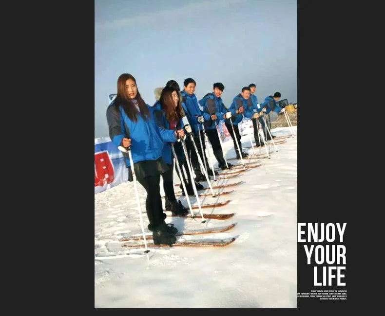 스키 Skis Manchurian Ash Wooden Snowboard Double Board Adults and Children Universal Snowboard Set Window Display лыжи горные