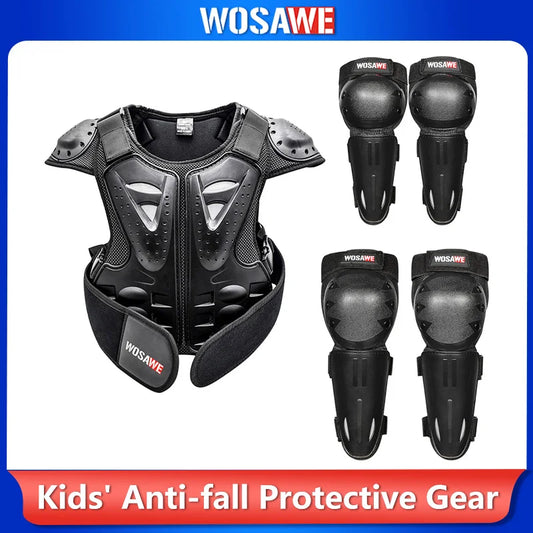 WOSAWE Children's Armor Jacket Spine Chest Protection Equipment Motocross Skateboard Moto Jacket Motorcycle Gear Moto Kids Armor