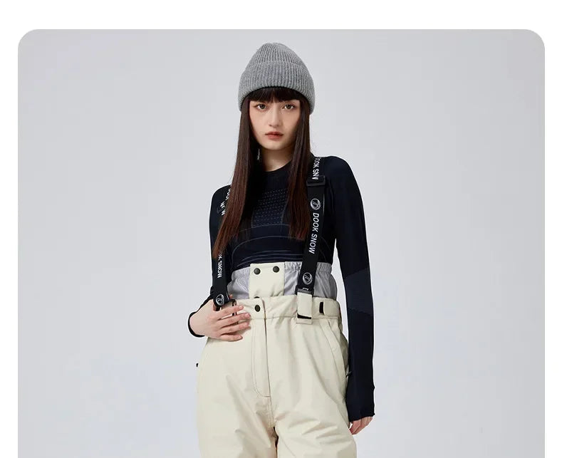 Outdoor Skiing Trousers Women Men's Ski Pants Winter Thickened Windproof Waterproof Warm 2025 Snowboarding Snow Strap Pants