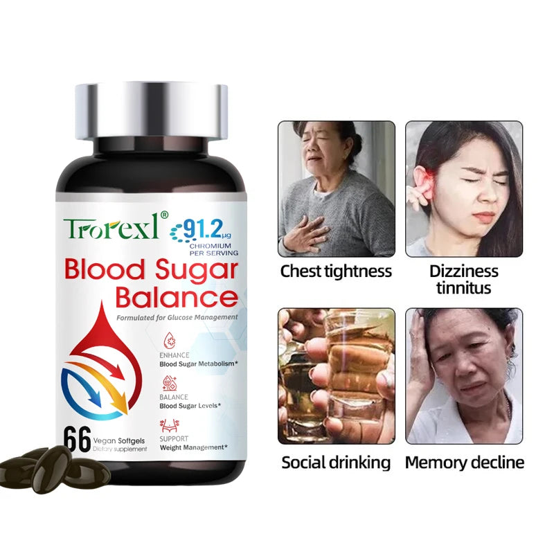 Diabetes Capsules for Heart&Cardiovascular Health Support Blood Sugar Balance Insulin Maintain Sugar Metabolism Blood Sugar Pill