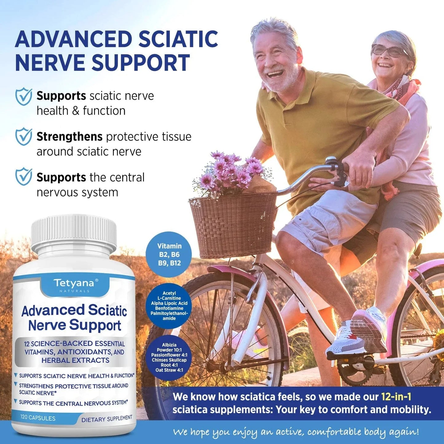 Advanced Sciatic Nerve Support - 12-in-1 Sciatica Supplement To Promote Nerve Health and Overall Well-being, and Improve Sleep