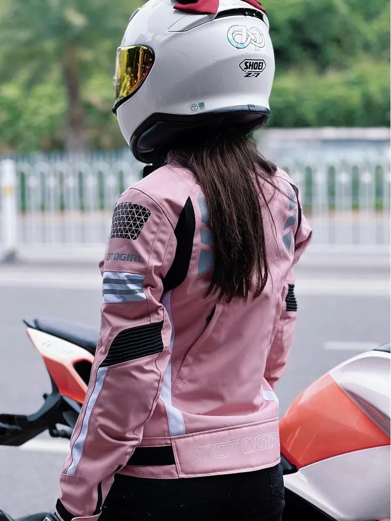 Women Motorcycle Jacket Four Seasons Breathable Lightweight Mesh Cycling Moto Jacket Protector Motocross Suit CE Protective