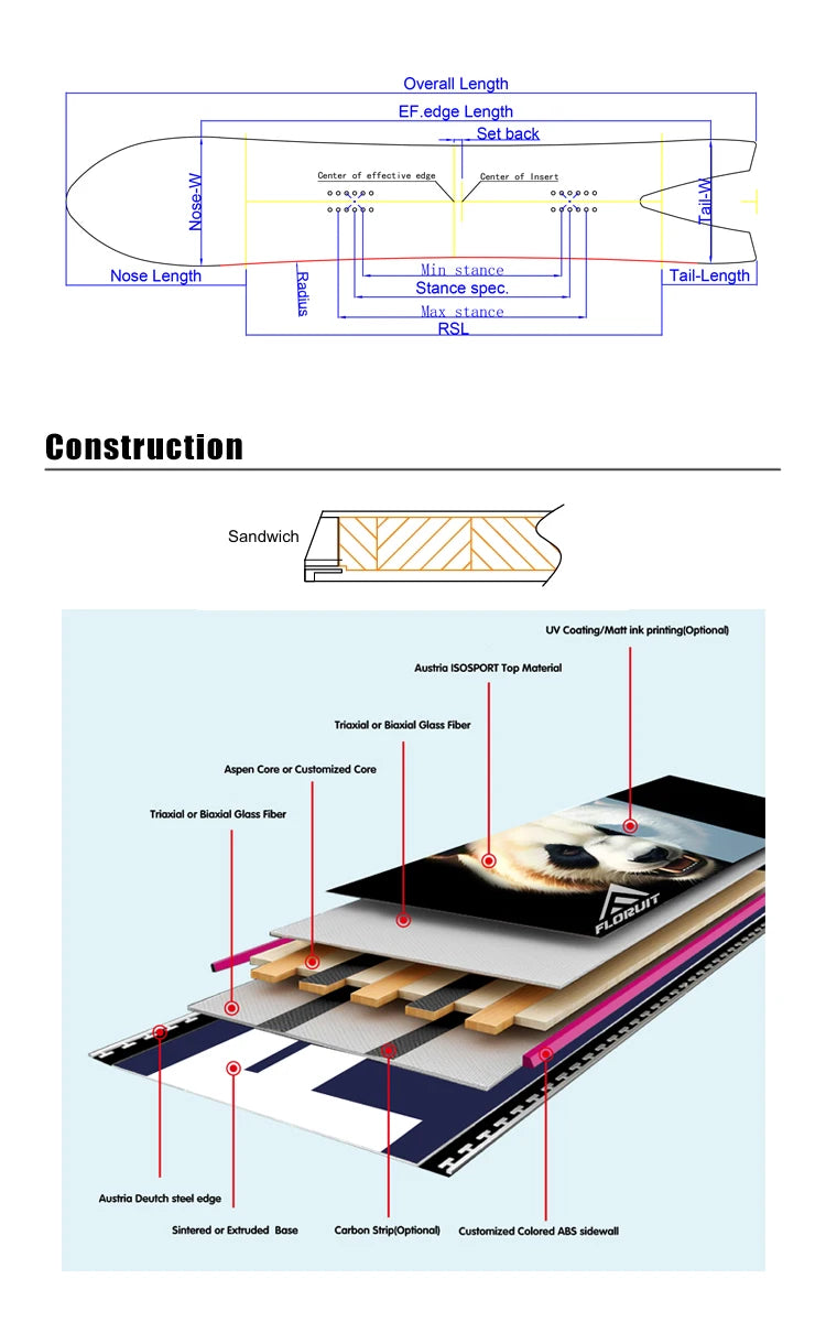 Freestyle Snowboard Male and Female Adult Snowboard High Quality Snowboard Dovetail